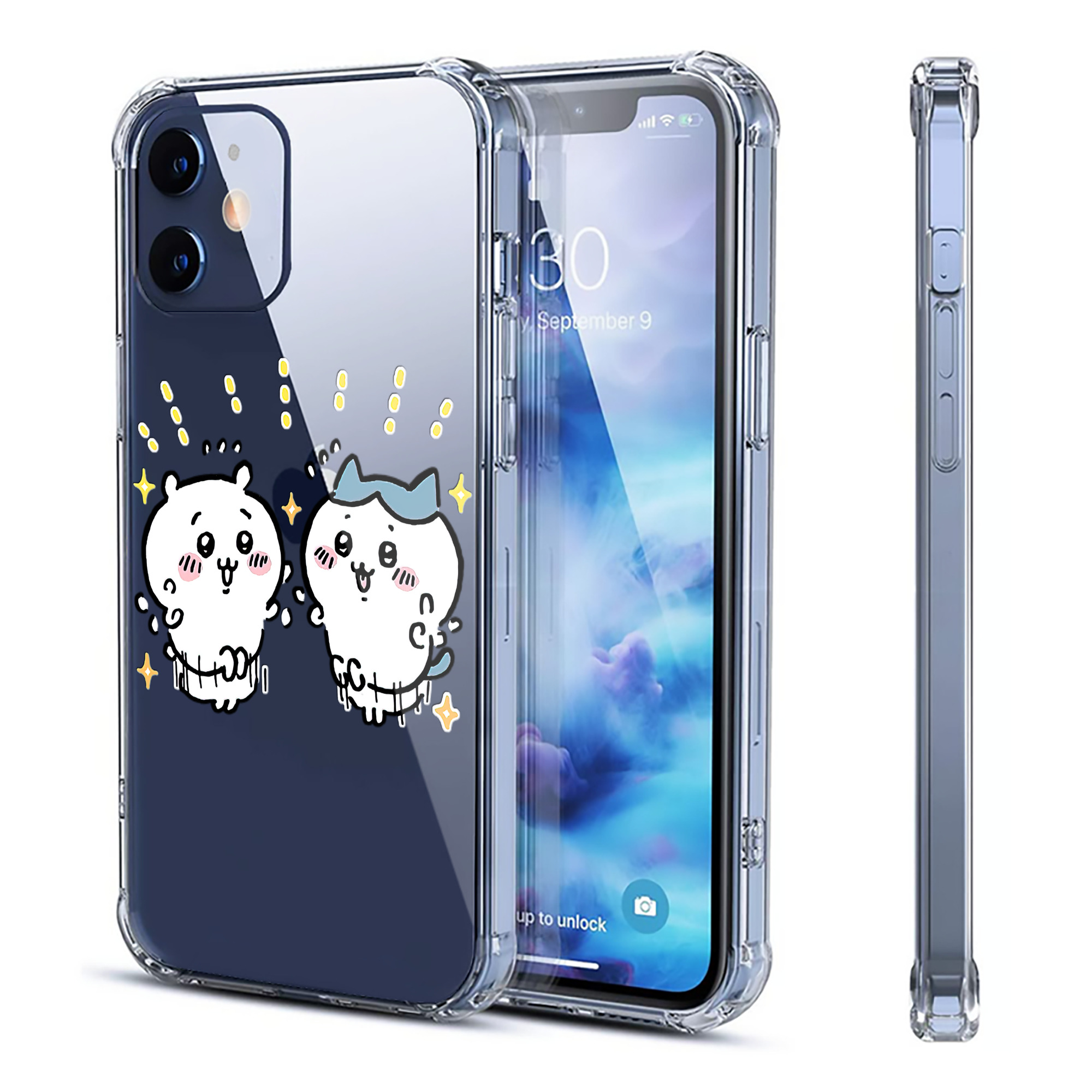 （画像用） ちいかわ ハチワレ Chii-kawa hachiware 【iPhone 12シリーズ対応】透明スマホケース（クリアソフトケース）